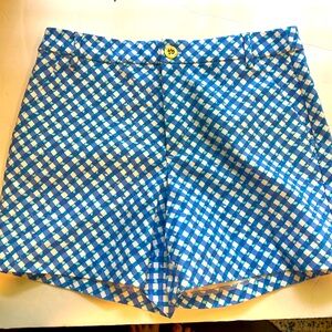 Lilly Pulitzer Boca Blue Double Checking Gretchen High-Rise Short size 6 NWT